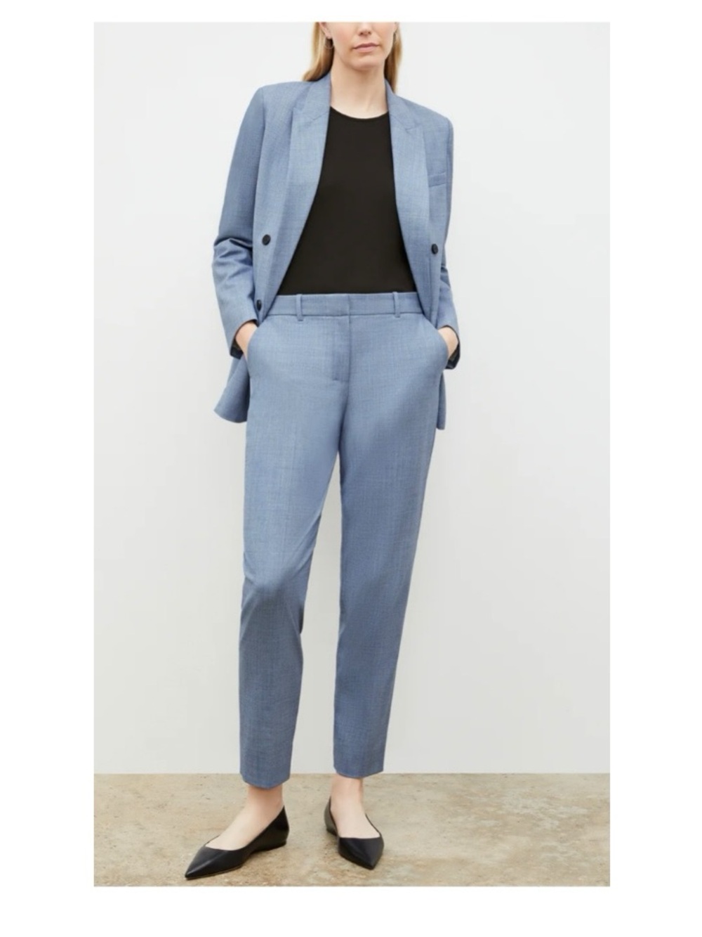 M.M LaFleur New York Sharkskin Double Breasted Pant Suit